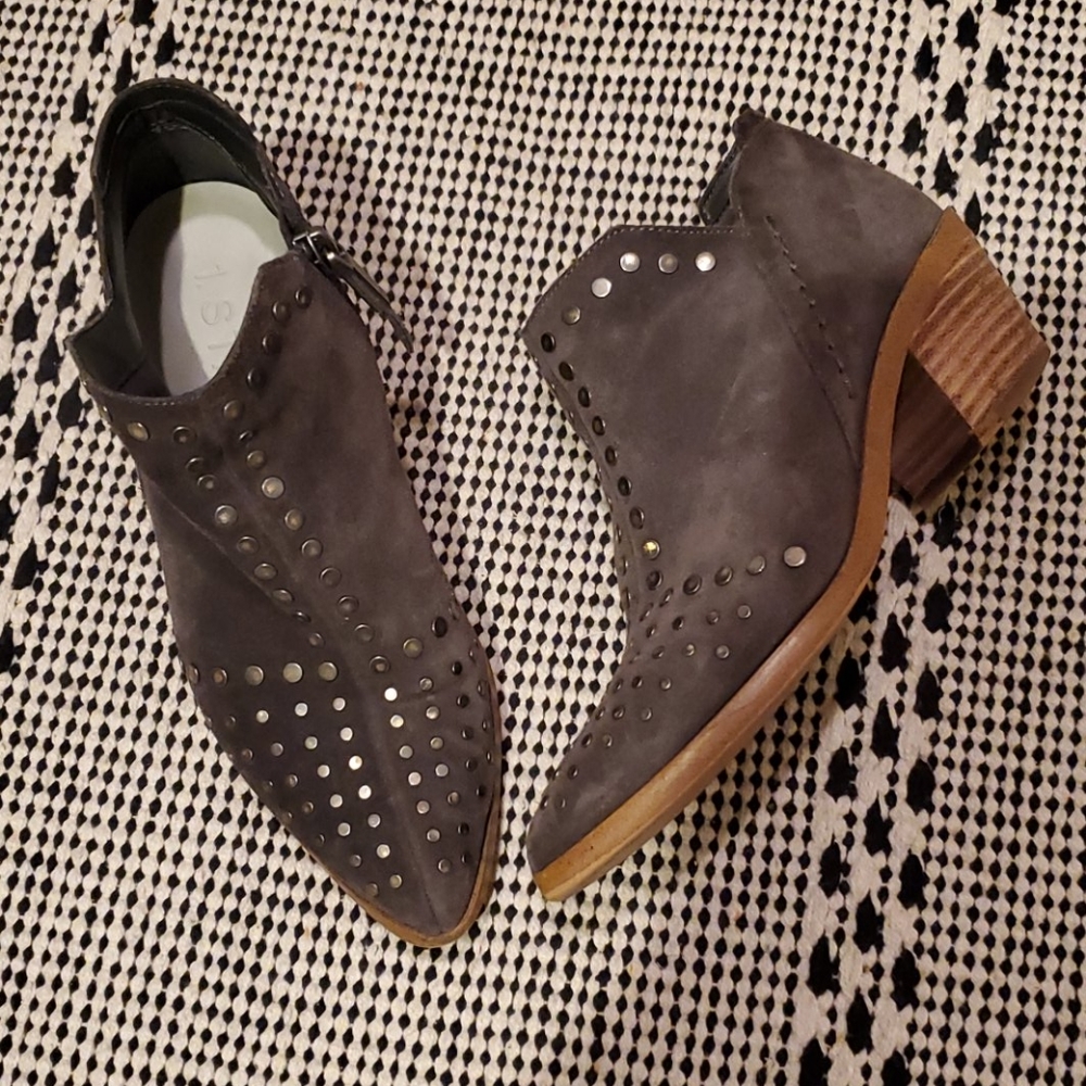 1. State Loka suede studded booties